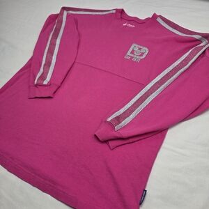 Walt Disney World Disney Parks Spirit Jersey Hot Pink Silver Glitter Medium